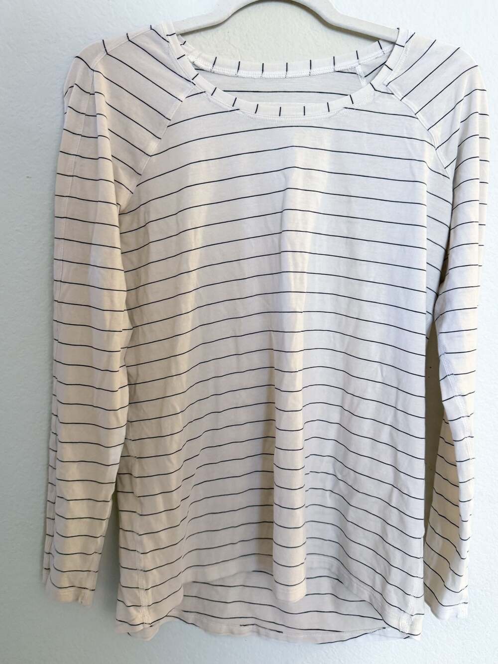 Lululemon Black White Striped Long Sleeve Shirt
